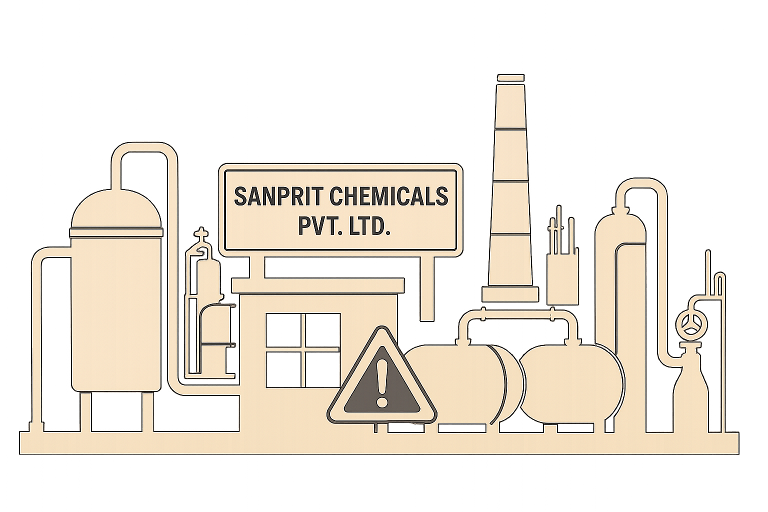 Sanprit Chemicals Industrial Plant Illustration